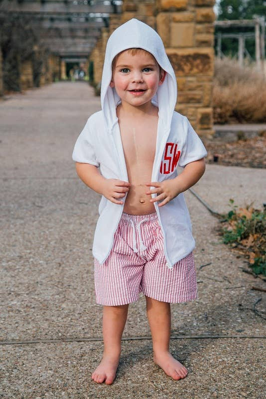 Boys Terry Cover Up - Solid White